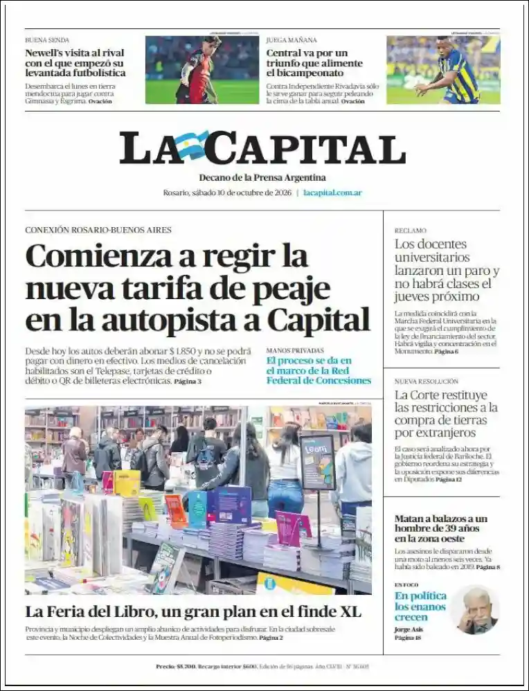 Estudios Max | EL LITORAL Y SU GENTE - Tapa del diario La Capital Rosario