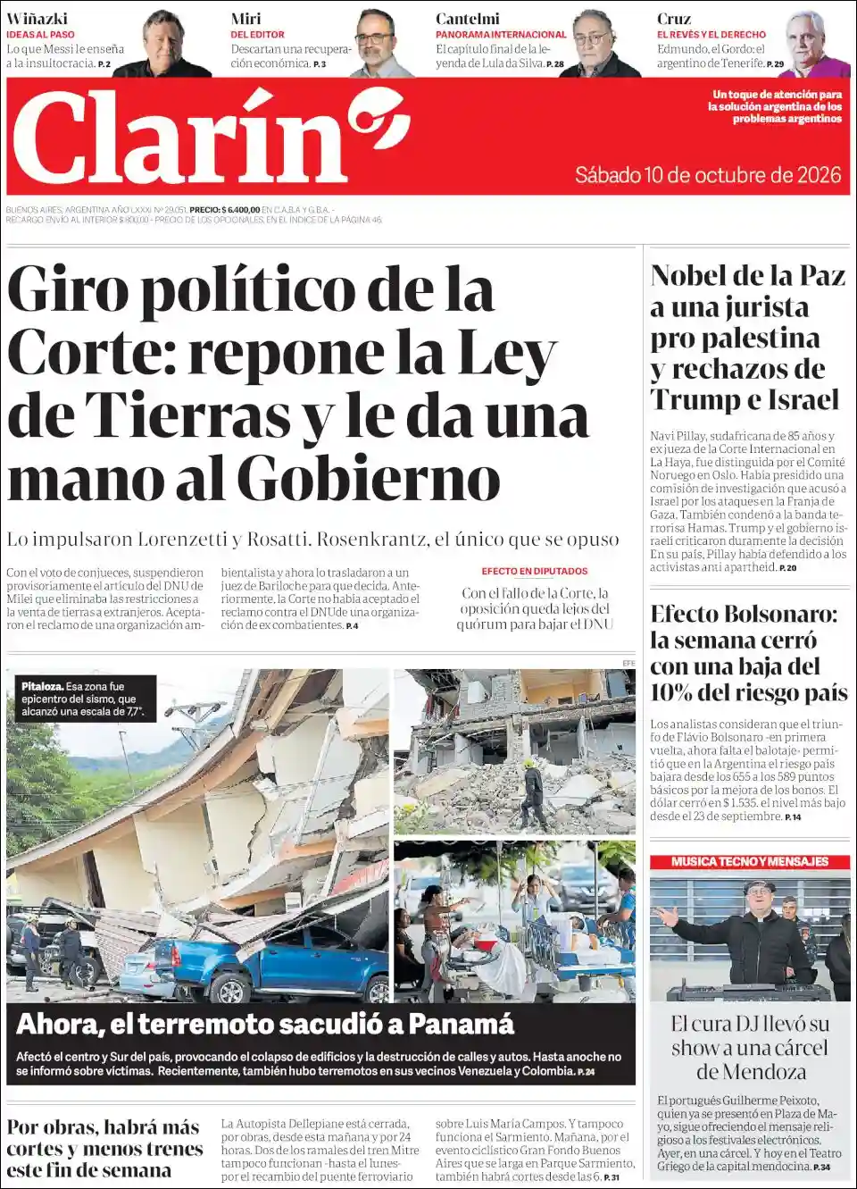 Estudios Max | EL LITORAL Y SU GENTE - Tapa del diario Clarin